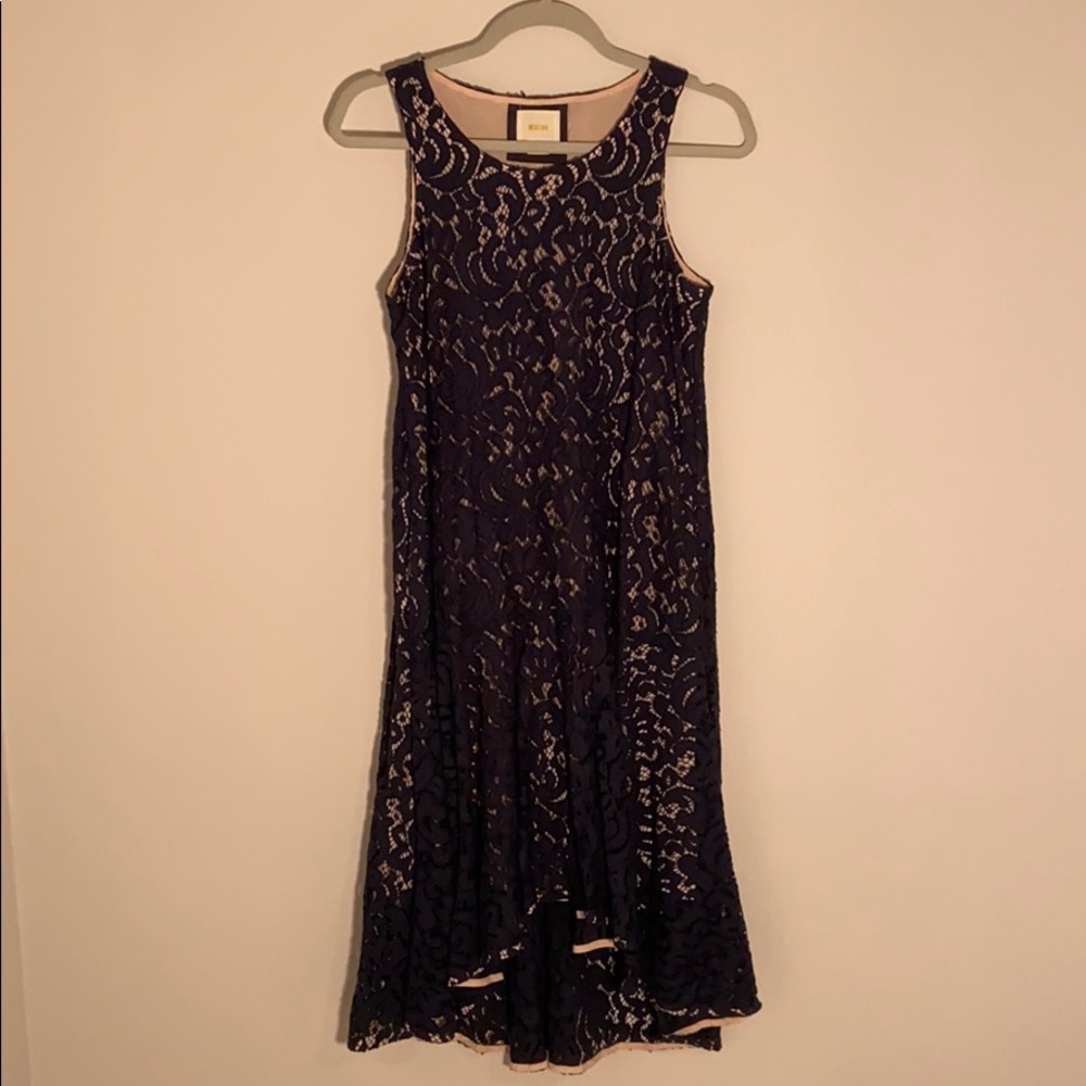 Anthropologie Maeve Navy Blue Vienne Dress